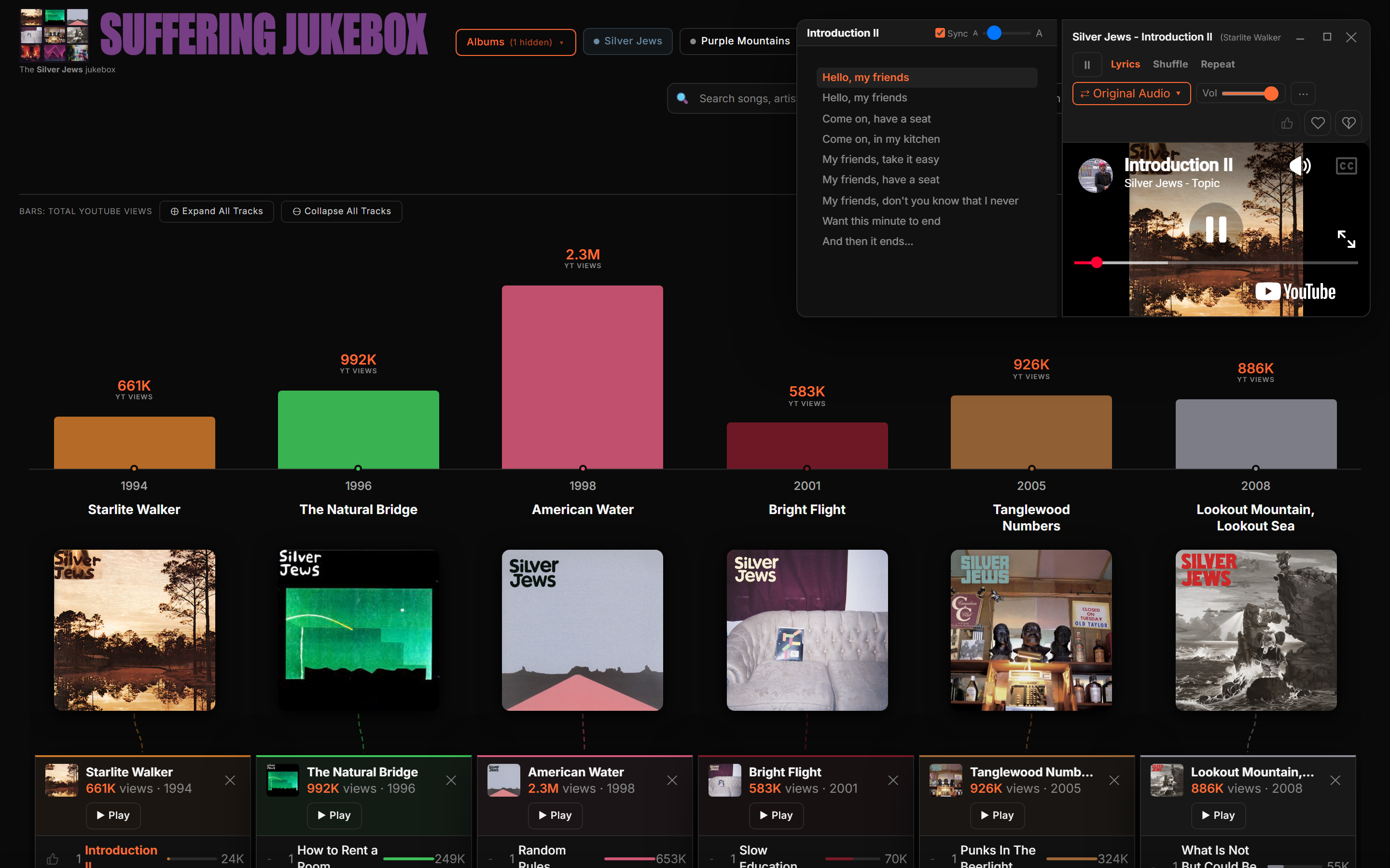 Suffering Jukebox: Player and synced lyrics