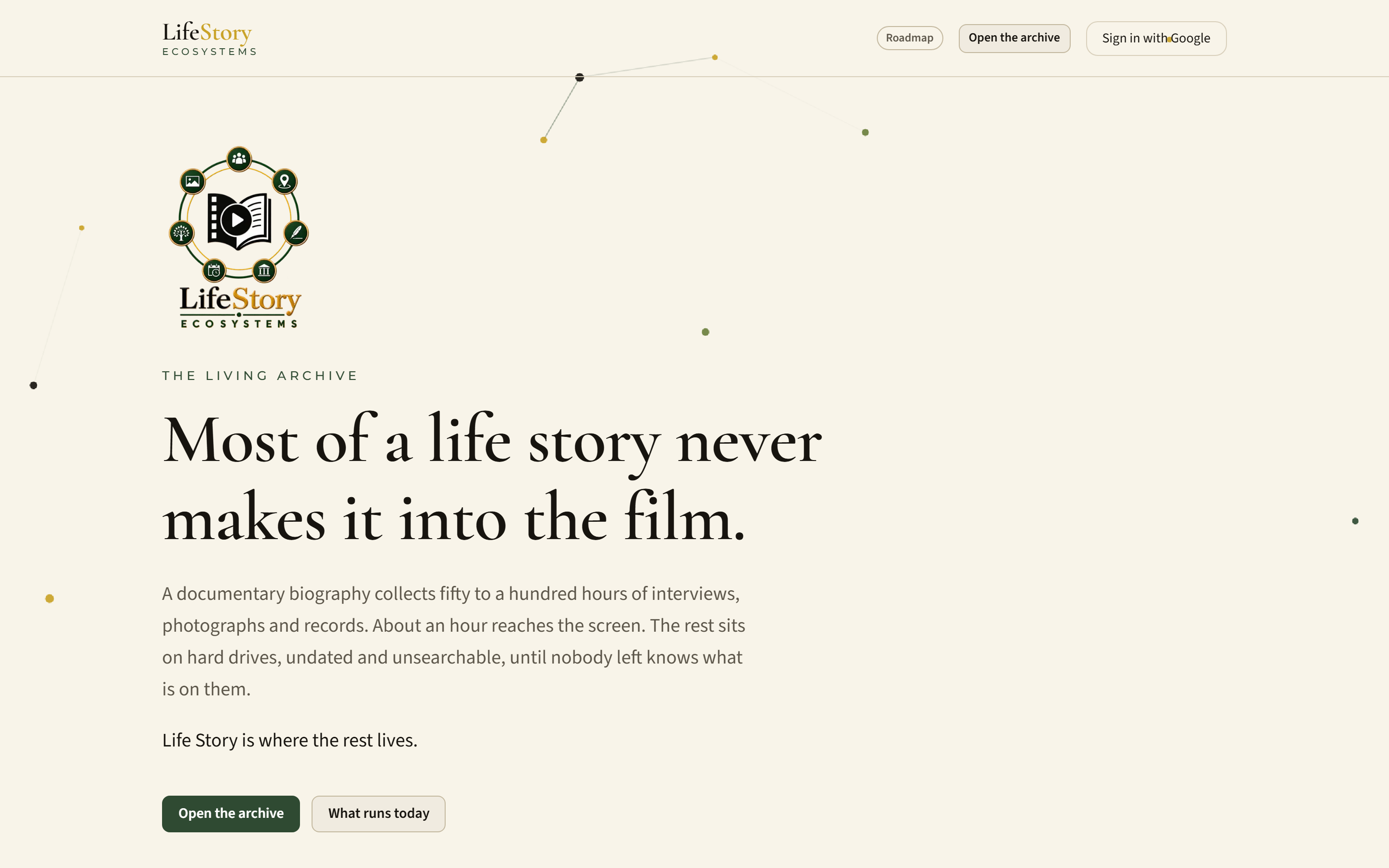 The Life Story EcoSystems homepage